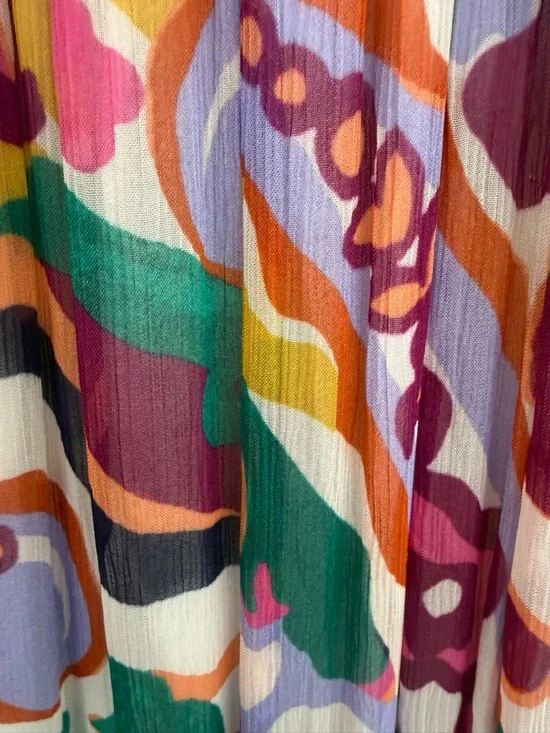 Anthropologie Multicolor Abstract Print Ruffle Maxi Dress 084 - Picture 5 of 8